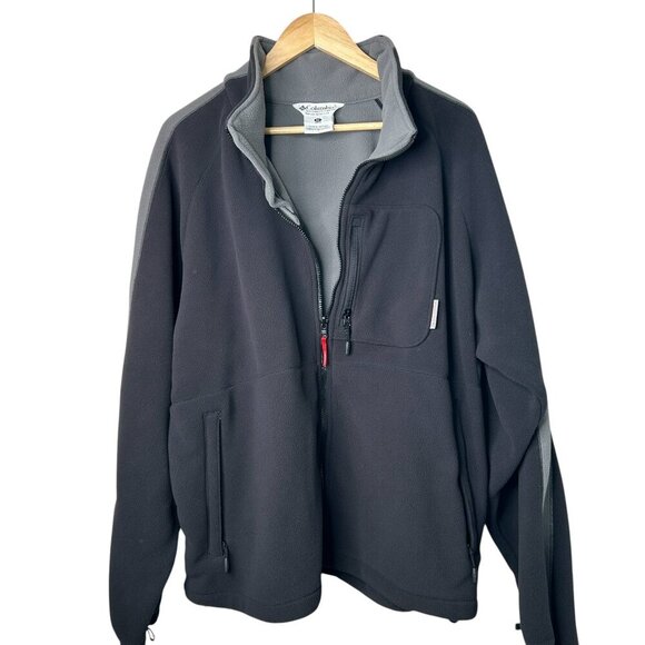Vintage Columbia Convert Men's XL Fleece 1/4 Zip Pullover | Black & Gray - Picture 1 of 4